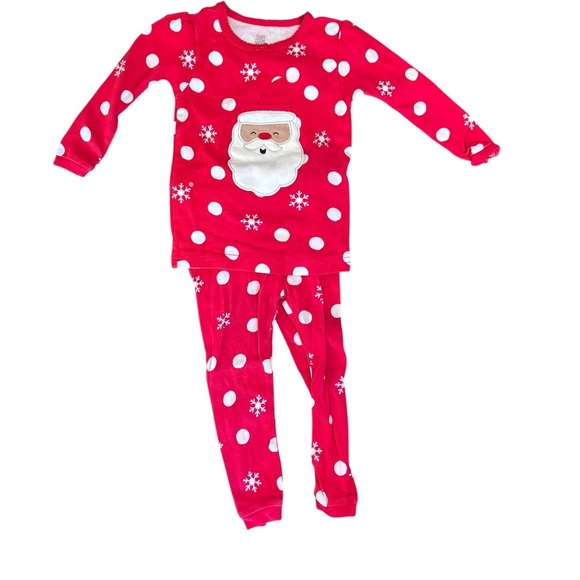 Carters Cat and Jack Baby toddler girls winter holiday Santa pajamas 18 months - Picture 4 of 7